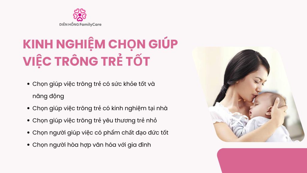 Kinh nghiệm chọn giúp việc trông trẻ tốt 